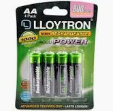 AA rechargeable batteries Pk4