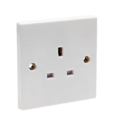 1 Gang Unswitch socket white