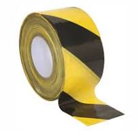 Warning tape yellow & black 48m x 10m