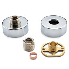 Bar shower fixing kit with covers chrome