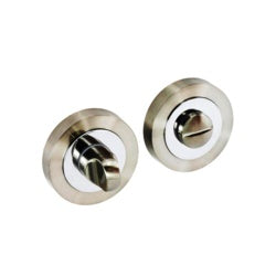 Bathroom thumbturn satin chrome pair
