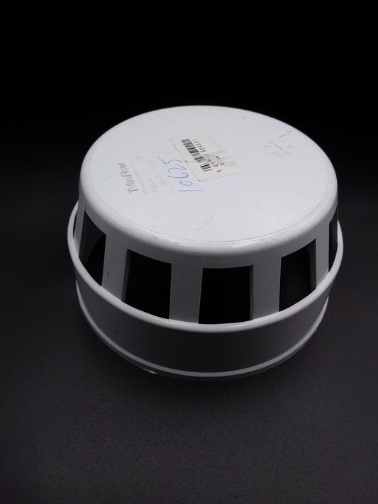 A white plastic bird cage with vertical bars, 110mm.