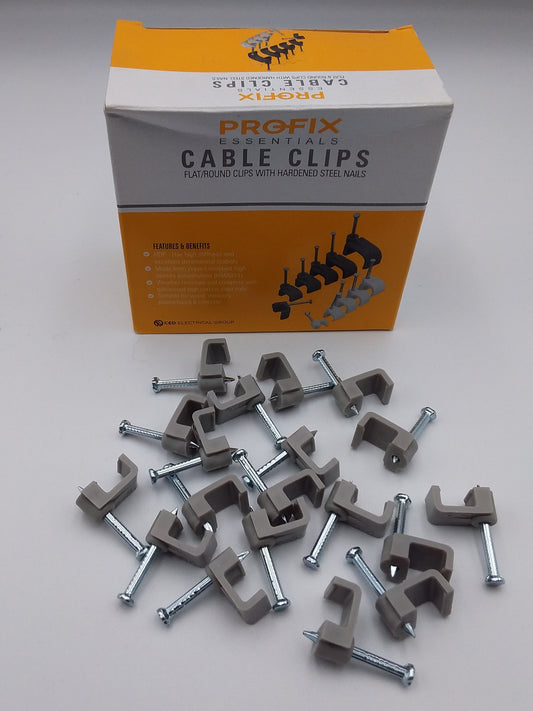 1.5/9mm Flat clips grey Qty20