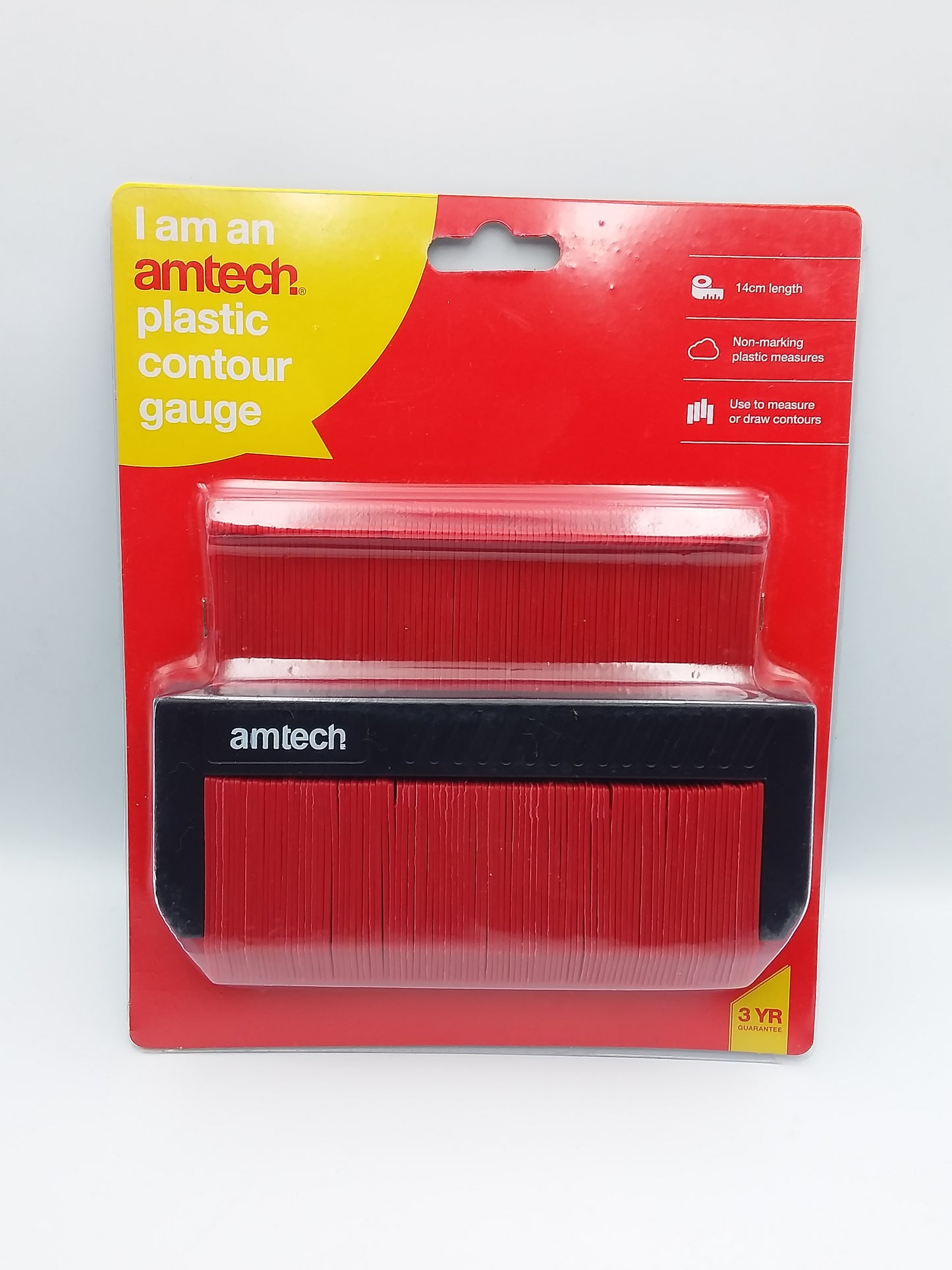Plastic counter gauge by Amtech, packaged in a plastic blister pack.