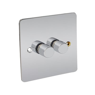 2G 2w Dimmer flat chrome