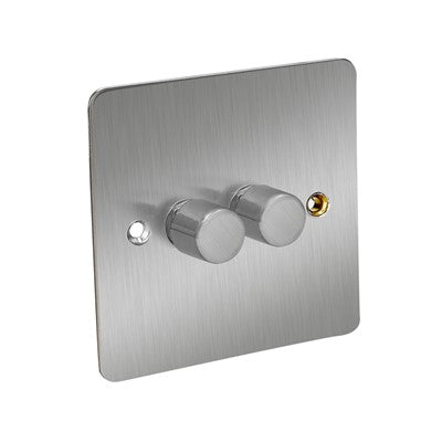 2G 2w dimmer flat s/chrome