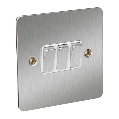 3G 2w switch flat satin shrome white