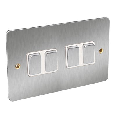 4G 2w Switch flat satin chrome white