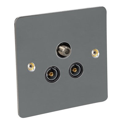 3G Tv/Sat/Fm socket flat nickel black