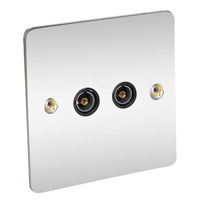 2G TV socket flat chrome black