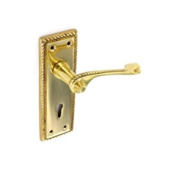 Gergian lock handle brass pair
