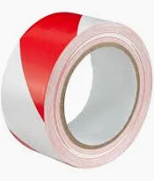 Warning tape red & white 33mt