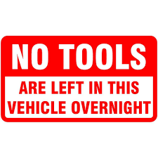 No tool signs s/adhesive
