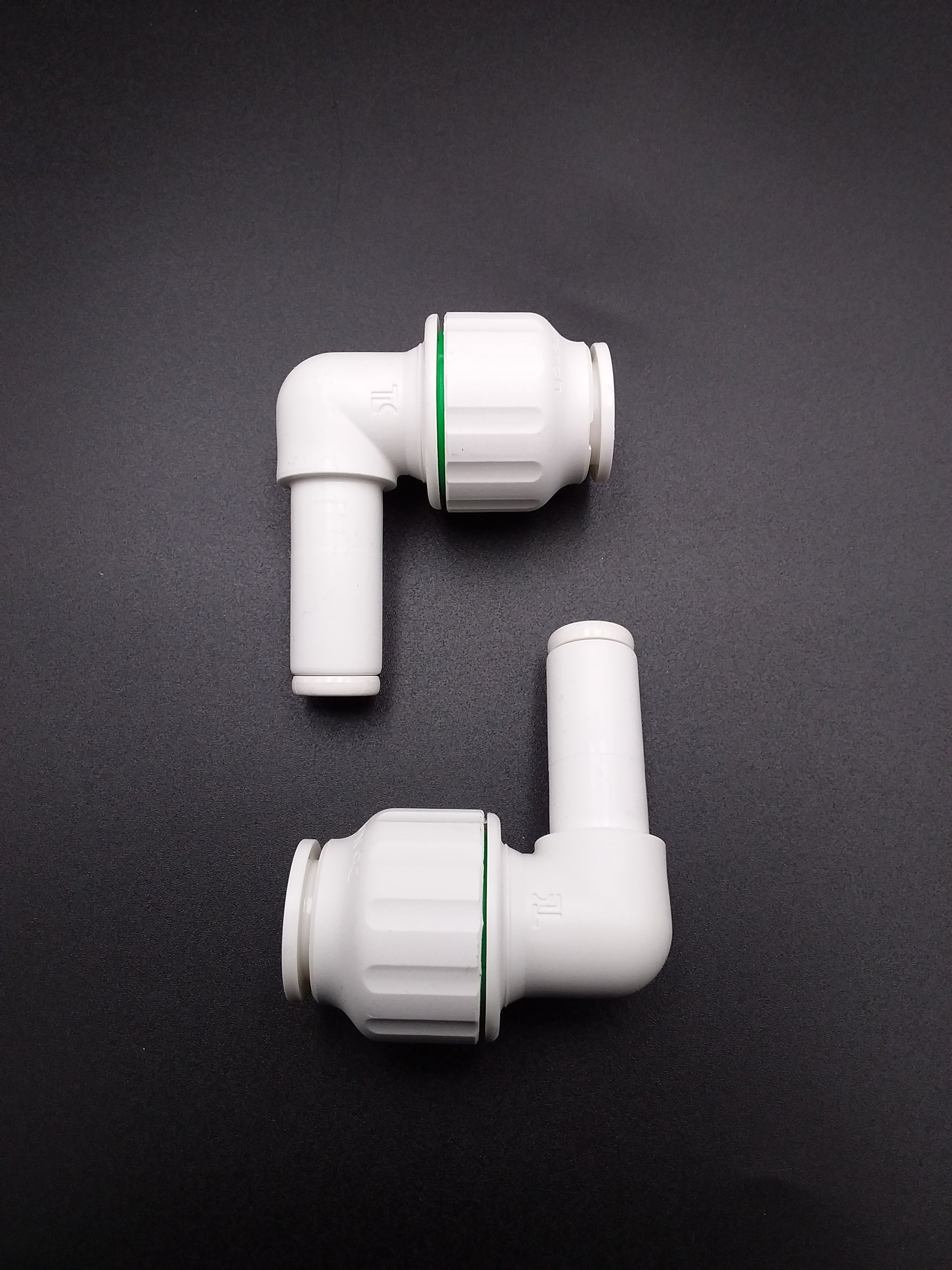 Push fit stem elbows for plumbing use.