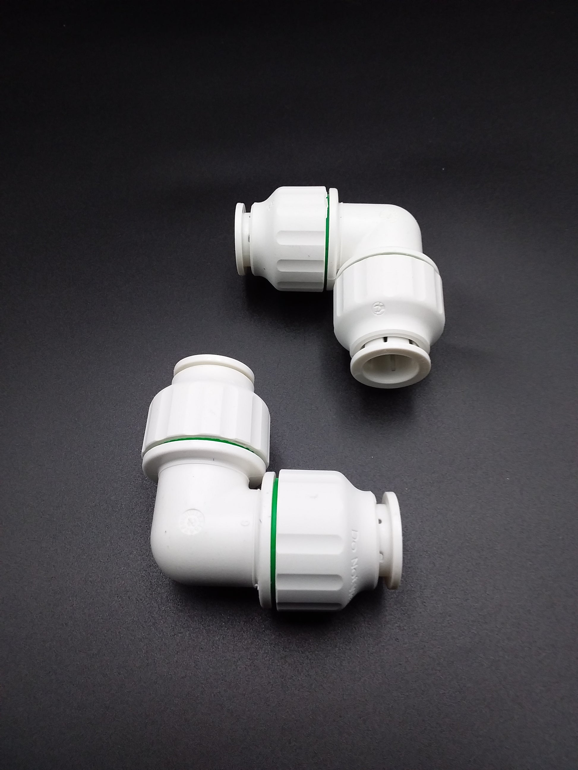 Push fit elbow pipe fittings white designed for push fit connection.