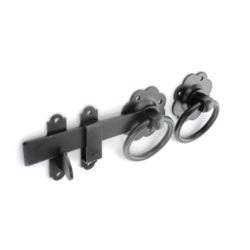 Ring gate latch black 150mm
