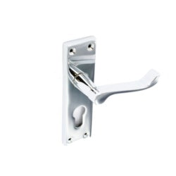Scroll Euro lock handle chrome