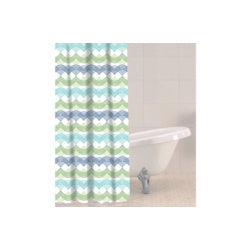 Shower curtain wavws 180 x 180cm inc 12 hooks