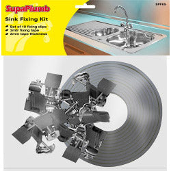 Sink fixing kit (10 x clips & 2 x rolls seals)