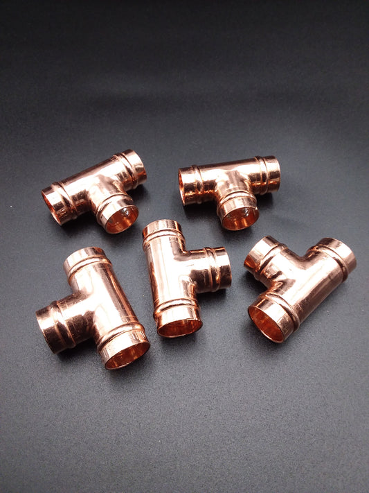 Copper solder ring equal tees.