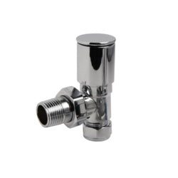 Towel warmer valve angled set chrome