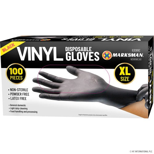 Vinyl gloves black (XL) qty100