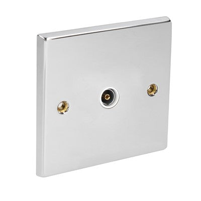 TV socket chrome white