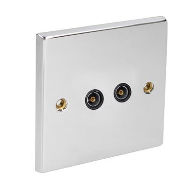 2G TV socket chrome black