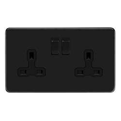 2G Switch socket matt black